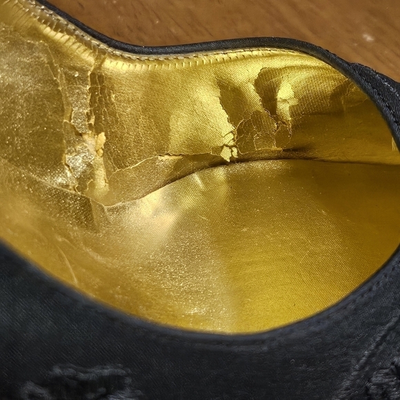 Enzo Angiolini Black Floral Embroidered 3in Slip-on Heels Size 8 - Picture 10 of 10